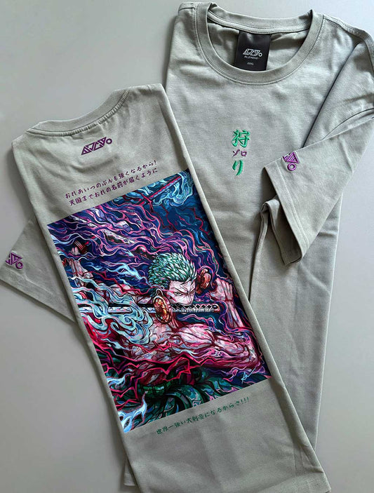 Zoro T-shirt (Grey Wood Green) *NEW SIZING*